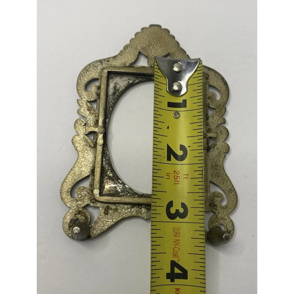 Ornate Tabletop Stand Up‎ Frame Metal Silver Pewter Tone Vintage 1980s #2